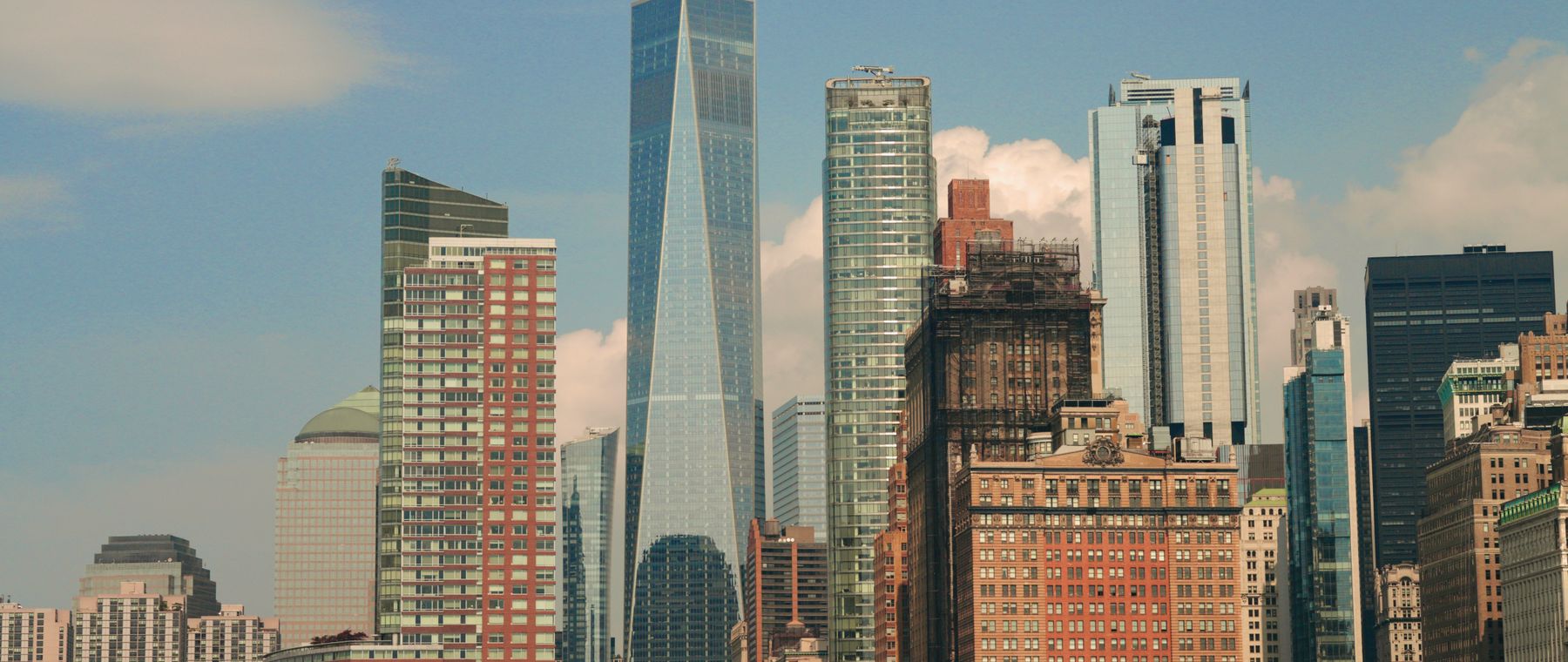 A modern city skyline with skyscrapers