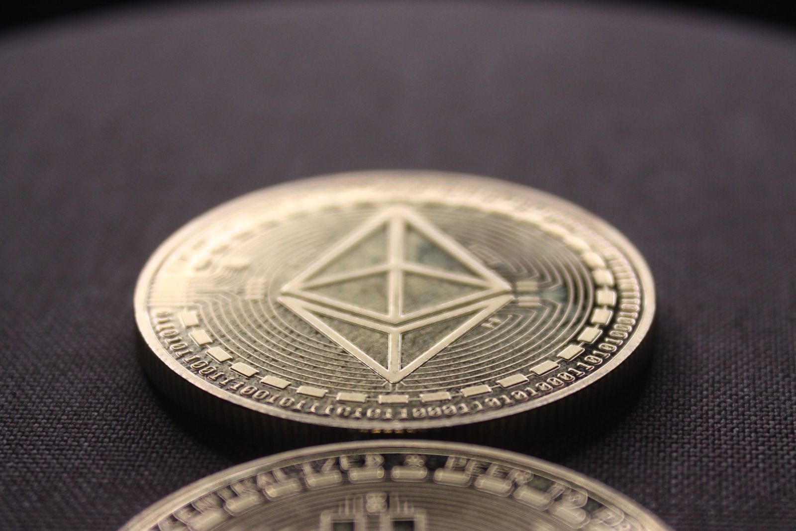 Physical Bitcoin and Ethereum coins